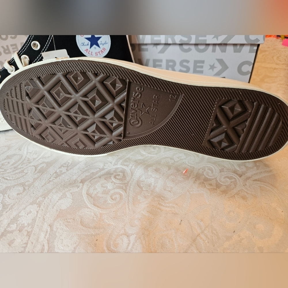 Converse x Comme des Garçons Black High-Top Sneakers, Men's 12, Women's 14, NIB - Picture 2 of 8